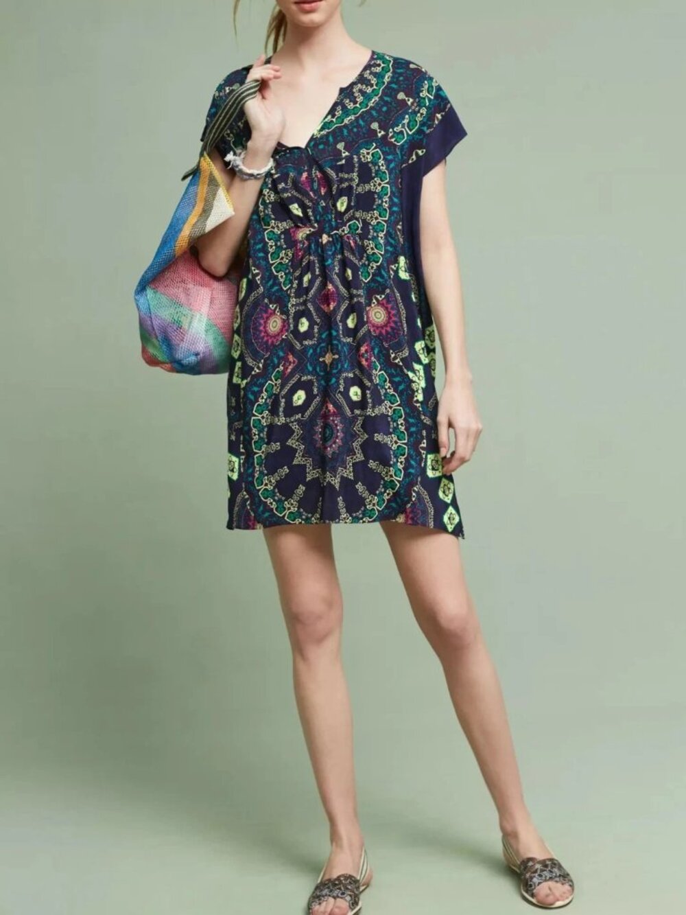 Anthropologie Maeve Silk Shift Mini
